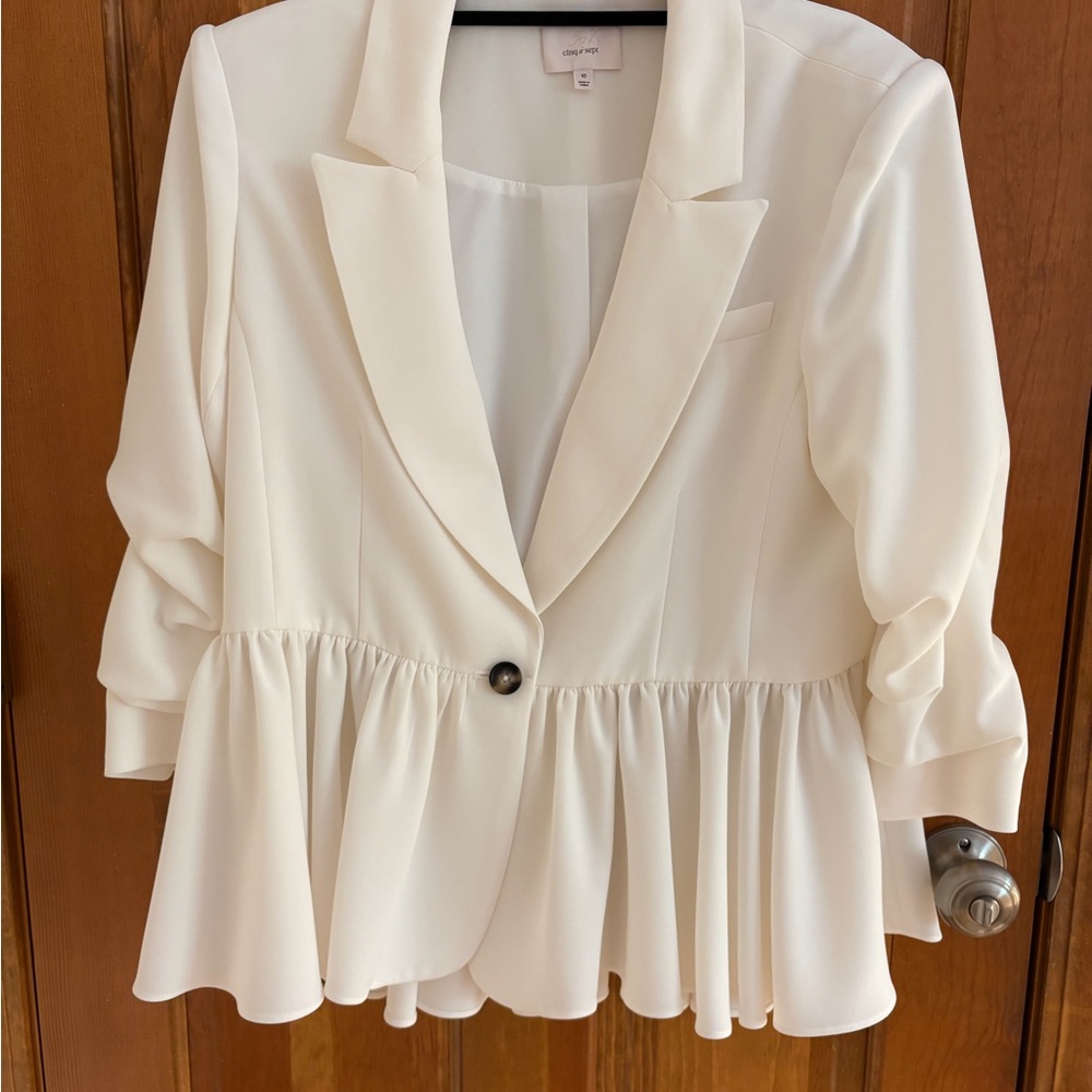 Elegant Cream Peplum Blazer